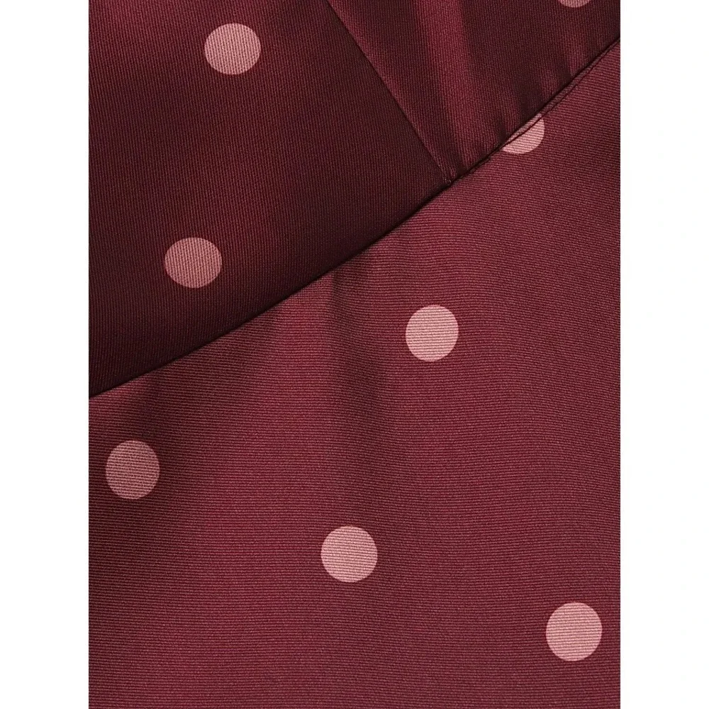 NEW $350 Hutch [ 4 ] Victoria Polka‎ Dot Strapless Gown in Pomegranate Red Q1297